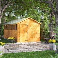 Powersheds Apex Shiplap Dip Treated Shed - 20 x 8ft