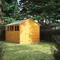 Powersheds Double Door Apex Shiplap Dip Treated Shed - 12 x 8ft