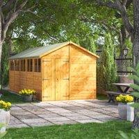 Powersheds Double Door Apex Shiplap Dip Treated Shed - 20 x 8ft