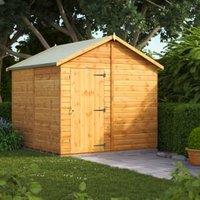Powersheds Apex Shiplap Dip Treated Windowless Shed - 8 x 8ft