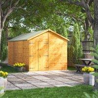 Powersheds Double Door Apex Shiplap Dip Treated Windowless Shed - 18 x 8ft