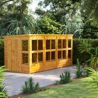 Powersheds Pent Shiplap Dip Treated Potting Shed - 14 x 6ft