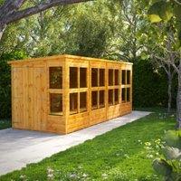 Powersheds Double Door Pent Shiplap Dip Treated Potting Shed - 16 x 6ft