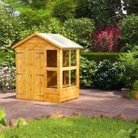 Powersheds Double Door Apex Shiplap Dip Treated Potting Shed - 4 x 6ft