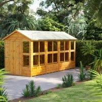 Powersheds Double Door Apex Shiplap Dip Treated Potting Shed - 14 x 6ft