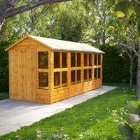 Powersheds Double Door Apex Shiplap Dip Treated Potting Shed - 16 x 6ft