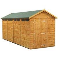 Powersheds Apex Shiplap Dip Treated Security Shed - 16 x 6ft