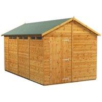 Powersheds Apex Shiplap Dip Treated Security Shed - 14 x 8ft