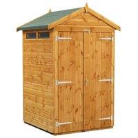 Powersheds Double Door Apex Shiplap Dip Treated Security Shed - 4 x 4ft
