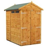 Powersheds Double Door Apex Shiplap Dip Treated Security Shed - 6 x 4ft