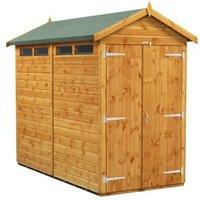 Powersheds Double Door Apex Shiplap Dip Treated Security Shed - 8 x 4ft