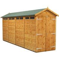 Powersheds Double Door Apex Shiplap Dip Treated Security Shed - 16 x 4ft