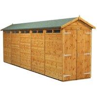 Powersheds Double Door Apex Shiplap Dip Treated Security Shed - 20 x 4ft