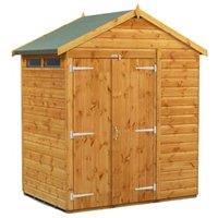 Powersheds Double Door Apex Shiplap Dip Treated Security Shed - 4 x 6ft