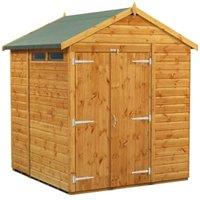 Powersheds Double Door Apex Shiplap Dip Treated Security Shed - 6 x 6ft
