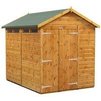 Powersheds Double Door Apex Shiplap Dip Treated Security Shed - 8 x 6ft