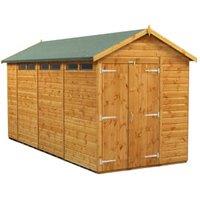 Powersheds Double Door Apex Shiplap Dip Treated Security Shed - 14 x 6ft