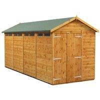 Powersheds Double Door Apex Shiplap Dip Treated Security Shed - 16 x 6ft