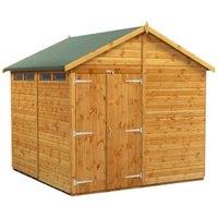 Powersheds Double Door Apex Shiplap Dip Treated Security Shed - 8 x 8ft