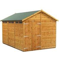 Powersheds Double Door Apex Shiplap Dip Treated Security Shed - 12 x 8ft