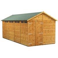 Powersheds Double Door Apex Shiplap Dip Treated Security Shed - 18 x 8ft