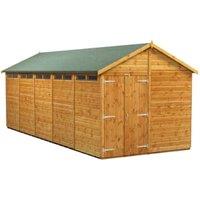 Powersheds Double Door Apex Shiplap Dip Treated Security Shed - 20 x 8ft