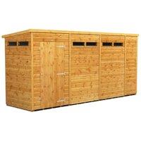 Powersheds Pent Shiplap Dip Treated Security Shed - 14 x 4ft