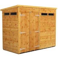 Powersheds Double Door Pent Shiplap Dip Treated Security Shed - 8 x 4ft