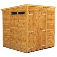 Powersheds Double Door Pent Shiplap Dip Treated Security Shed - 6 x 6ft