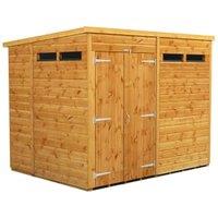 Powersheds Double Door Pent Shiplap Dip Treated Security Shed - 8 x 6ft