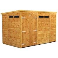 Powersheds Double Door Pent Shiplap Dip Treated Security Shed - 10 x 6ft