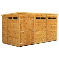 Powersheds Double Door Pent Shiplap Dip Treated Security Shed - 12 x 6ft