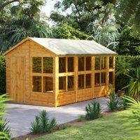 Powersheds Apex Shiplap Dip Treated Potting Shed - 14 x 8ft