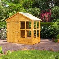 Powersheds Double Door Apex Shiplap Dip Treated Potting Shed - 4 x 8ft