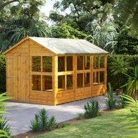 Powersheds Double Door Apex Shiplap Dip Treated Potting Shed - 12 x 8ft