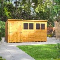 Powersheds Double Door Pent Shiplap Dip Treated Shed - 12 x 8ft