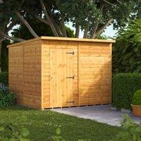 Powersheds Pent Shiplap Dip Treated Windowless Shed - 8 x 8ft