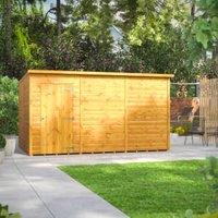 Powersheds Pent Shiplap Dip Treated Windowless Shed - 12 x 8ft