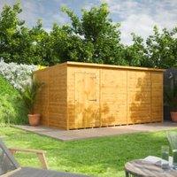 Powersheds Pent Shiplap Dip Treated Windowless Shed - 14 x 8ft