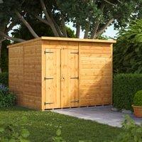 Powersheds Double Door Pent Shiplap Dip Treated Windowless Shed - 8 x 8ft