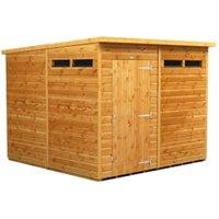 Powersheds Pent Shiplap Dip Treated Security Shed - 8 x 8ft