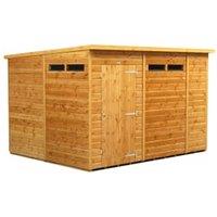 Powersheds Pent Shiplap Dip Treated Security Shed - 10 x 8ft