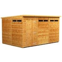 Powersheds Pent Shiplap Dip Treated Security Shed - 12 x 8ft