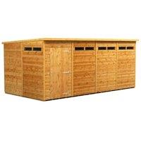 Powersheds Pent Shiplap Dip Treated Security Shed - 16 x 8ft