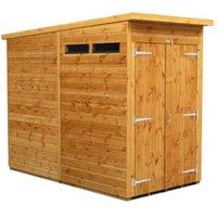 Powersheds Double Door Pent Shiplap Dip Treated Security Shed - 4 x 8ft