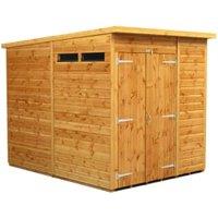 Powersheds Double Door Pent Shiplap Dip Treated Security Shed - 6 x 8ft