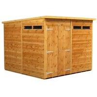 Powersheds Double Door Pent Shiplap Dip Treated Security Shed - 8 x 8ft