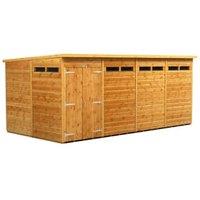 Powersheds Double Door Pent Shiplap Dip Treated Security Shed - 16 x 8ft