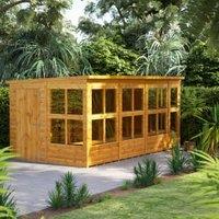 Powersheds Pent Shiplap Dip Treated Potting Shed - 14 x 8ft