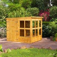 Powersheds Double Door Pent Shiplap Dip Treated Potting Shed - 6 x 8ft